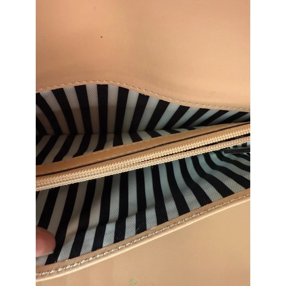 Kate Spade New York Pebbled Leather Trifold Wallet Cream Black Colorblock